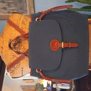 Dooney & Bourke Blue and Brown Backpack